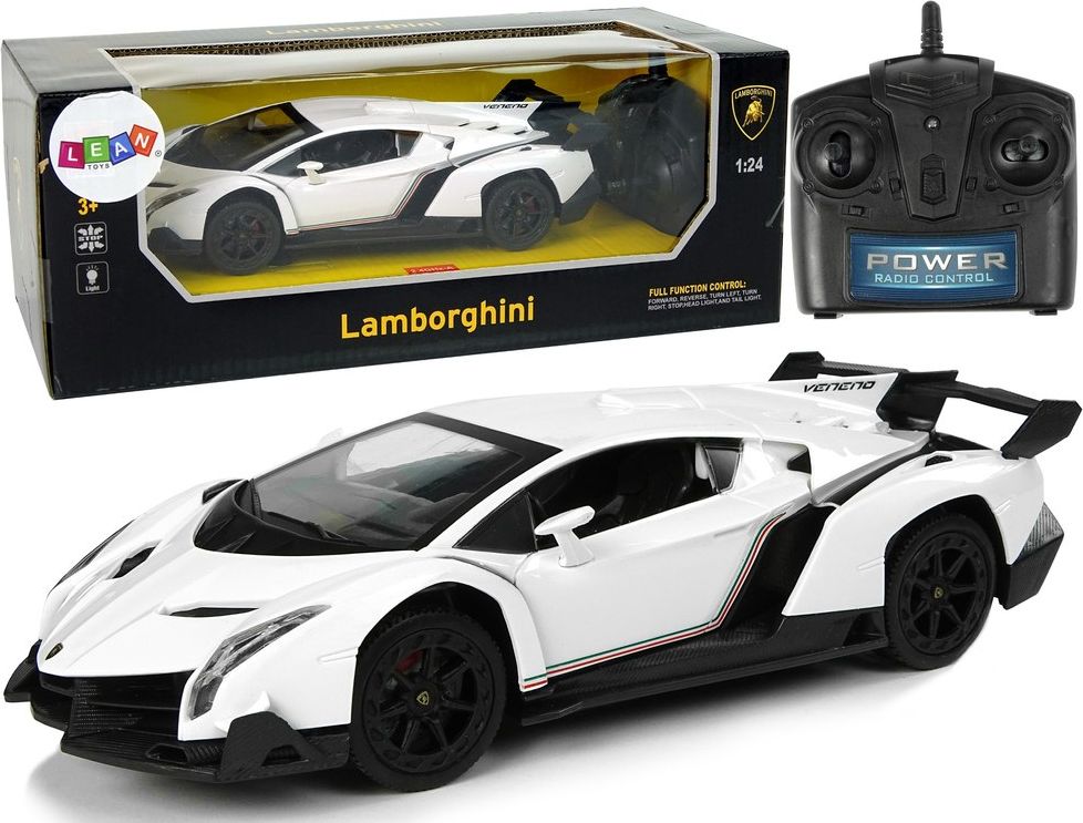 LeanToys Auto Sportowe R/C 1:24 Lamborghini Veneno Białe 2.4 G Światła