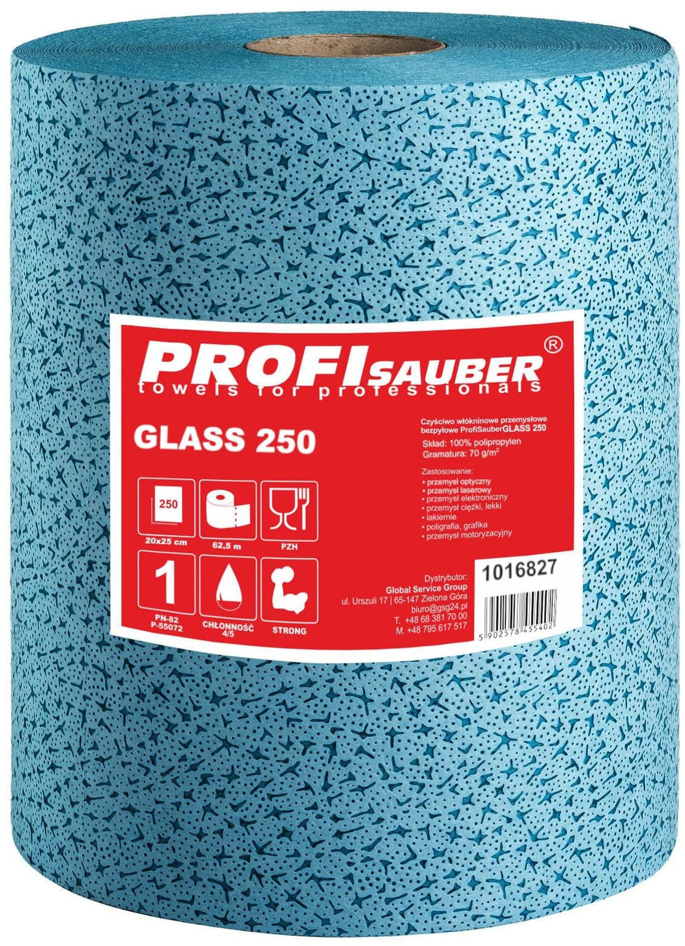 Czyściwo bezpyłowe włókninowe do optyki szkła GLASS 250