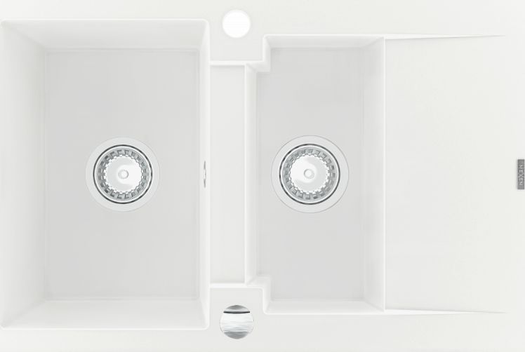 Zlewozmywak Mexen Mexen Gaspar zlewozmywak granitowy 1,5-komorowy z krótkim ociekaczem 737 x 475 mm, biały - 6507731505-20