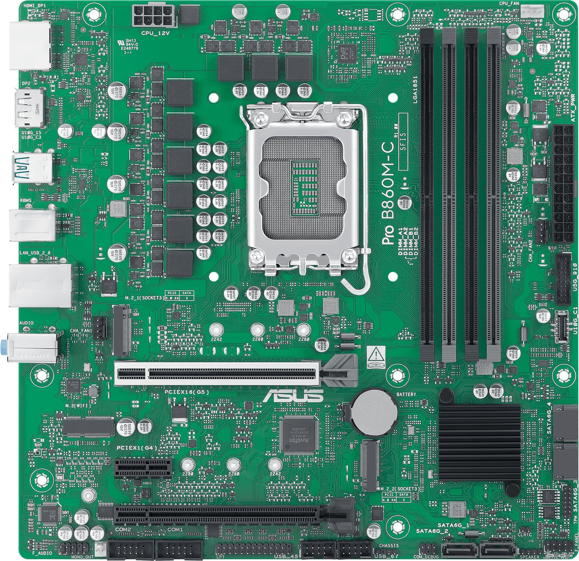 ASUS PRO B860M-C-CSM Intel LGA 1851 mATX motherboard DDR5 PCIe 5.0 2xM.2 1xHDMI 2xDisplayPort