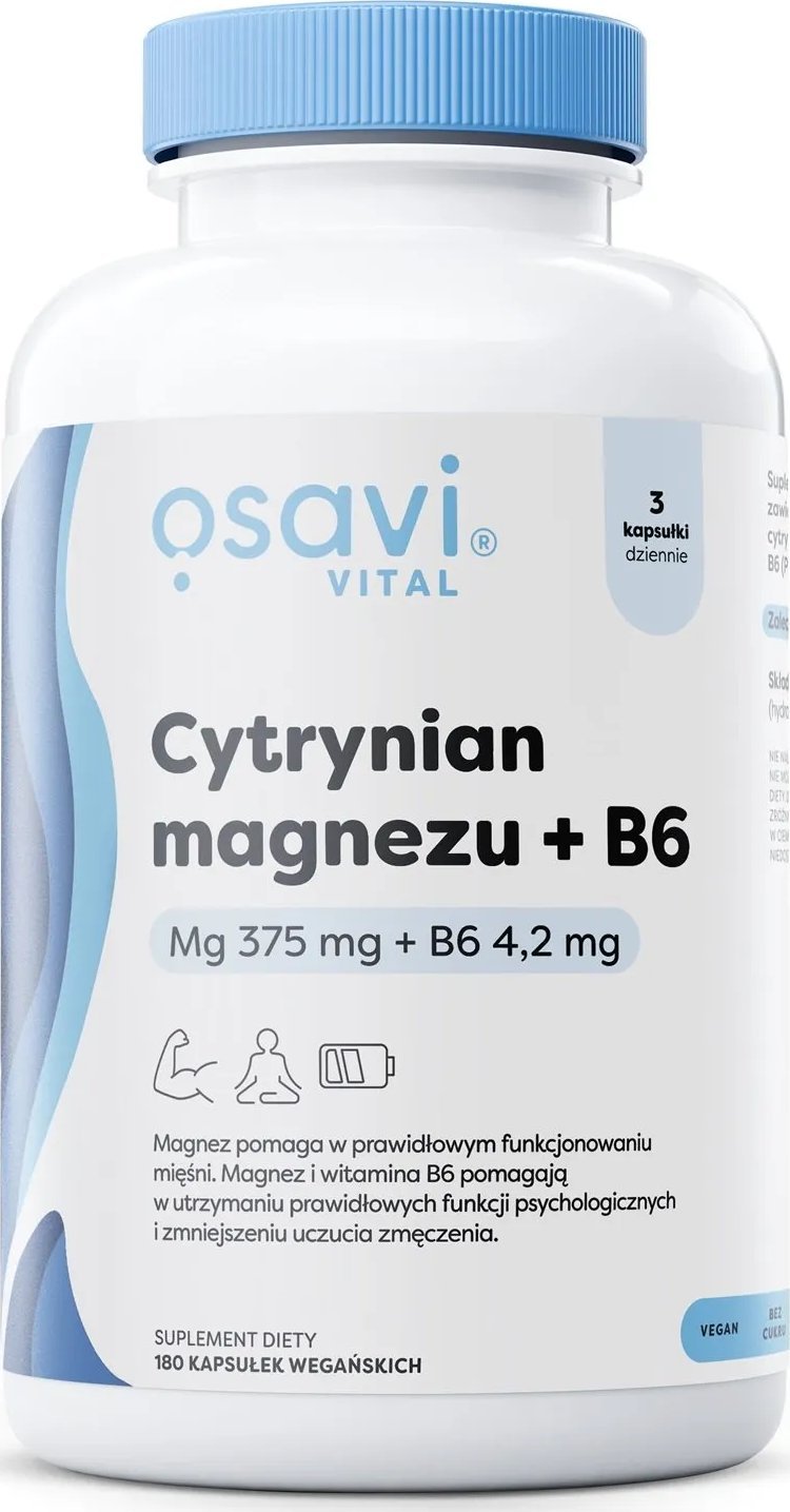 Osavi Osavi - Cytrynian Magnezu + B6, 180 vkaps