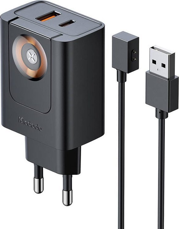 Ładowarka 2w1 USB-C+A McDodo CH-3700 30W, czarna