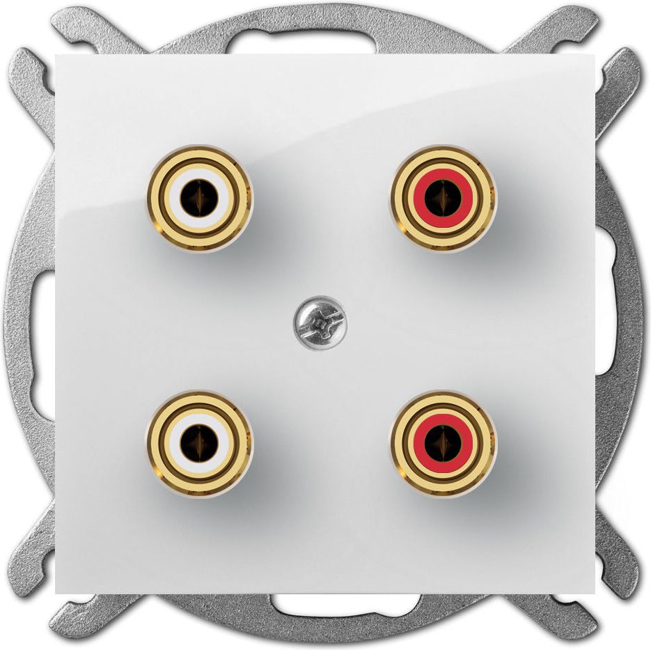 Elektro-Plast CARLA Gniazdo głośnikowe podwójne białe (1758-10)