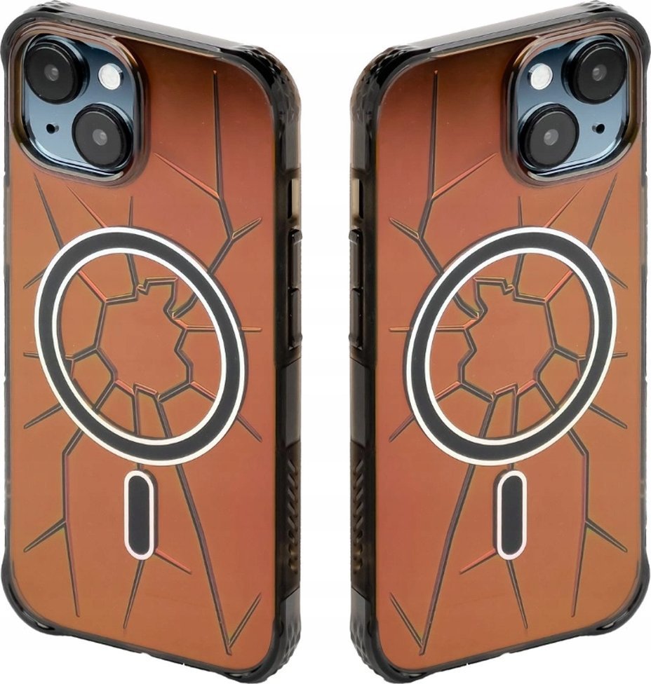 Kingxbar Etui silikonowe MagSafe Kingxbar PQY Crack Series do iPhone 15 - czarne