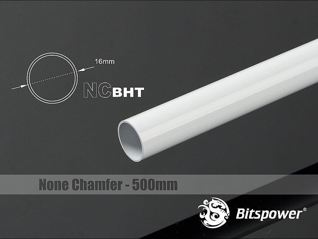 BitsPower Bitspower None Chamfer Brass Hard Tubing 16mm AD, 500mm - weiß