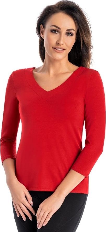 Teyli Bluzka damska z długim rękawem Ivy czerwona XL Czerwony