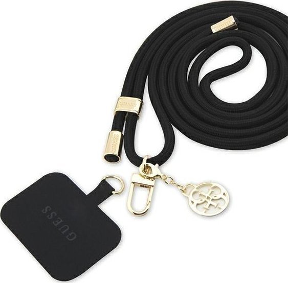 Guess Guess GUOUCNMG4EK Universal CBDY Cord pasek czarny/black Nylon 4G Metal Charm