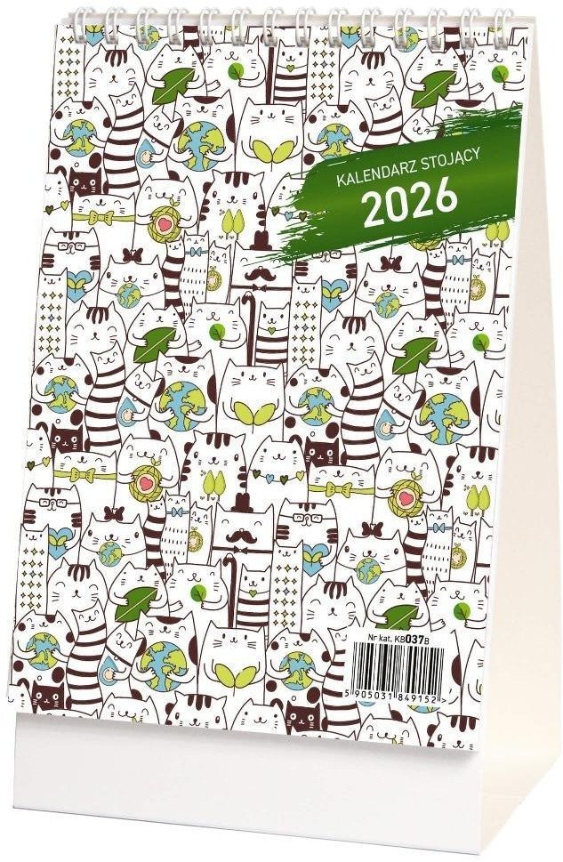Kalendarz 2026 stojący koty