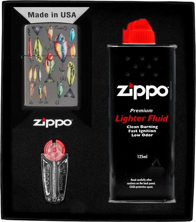 Zestaw ZIPPO Zapalniczka FISCHING HOOKS DESIGN Prezentowy No1