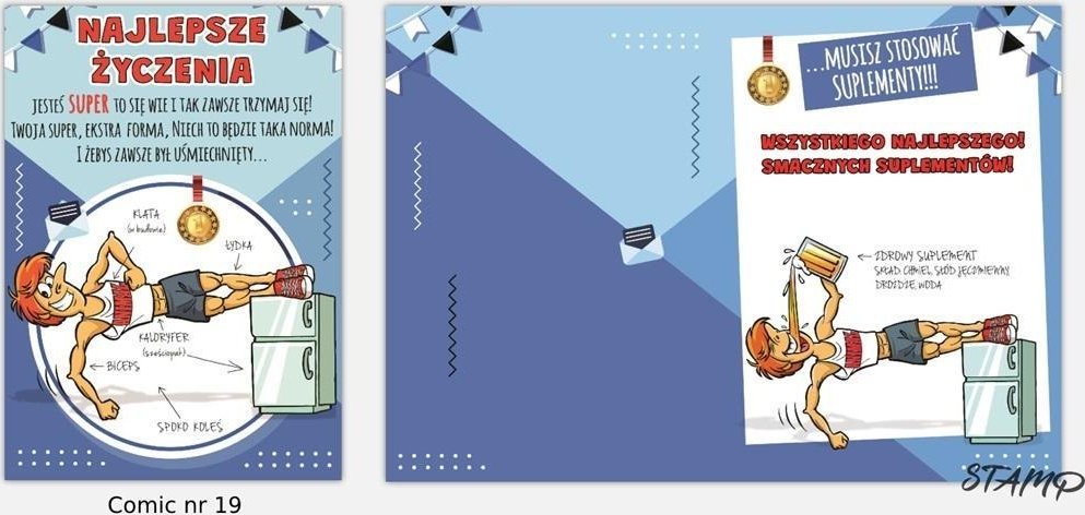 Karnet Comic B6 + koperta wzór nr 19 Urodziny