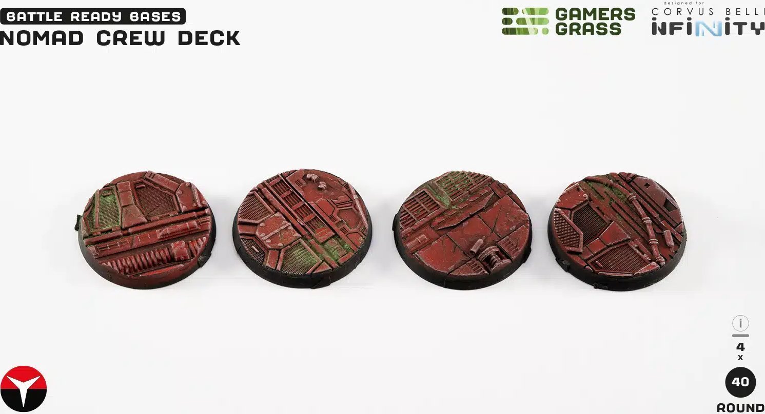 Gamers Grass Gamers Grass: Infinity - Nomad Crew Deck - Round 40mm (4x)