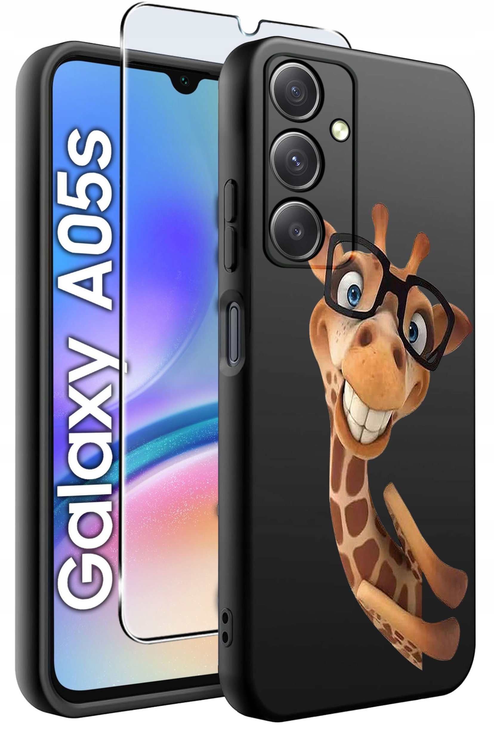 ETUI do Samsung A05s WZORY | SILIKONOWE MATT CASE + SZKŁO 9H