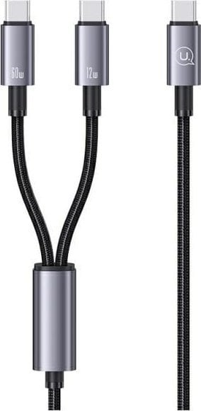 Kabel USB Usams USB-C - 2x USB-C 1.2 m Czarny