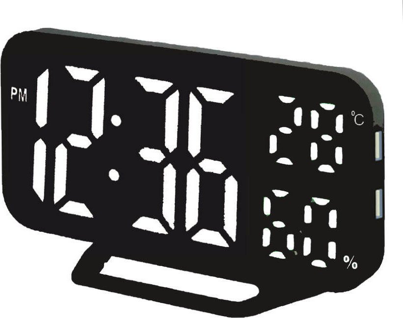 Zegarek JVD Zegar budzik LED JVD SB3725.3 termometr higrometr USB