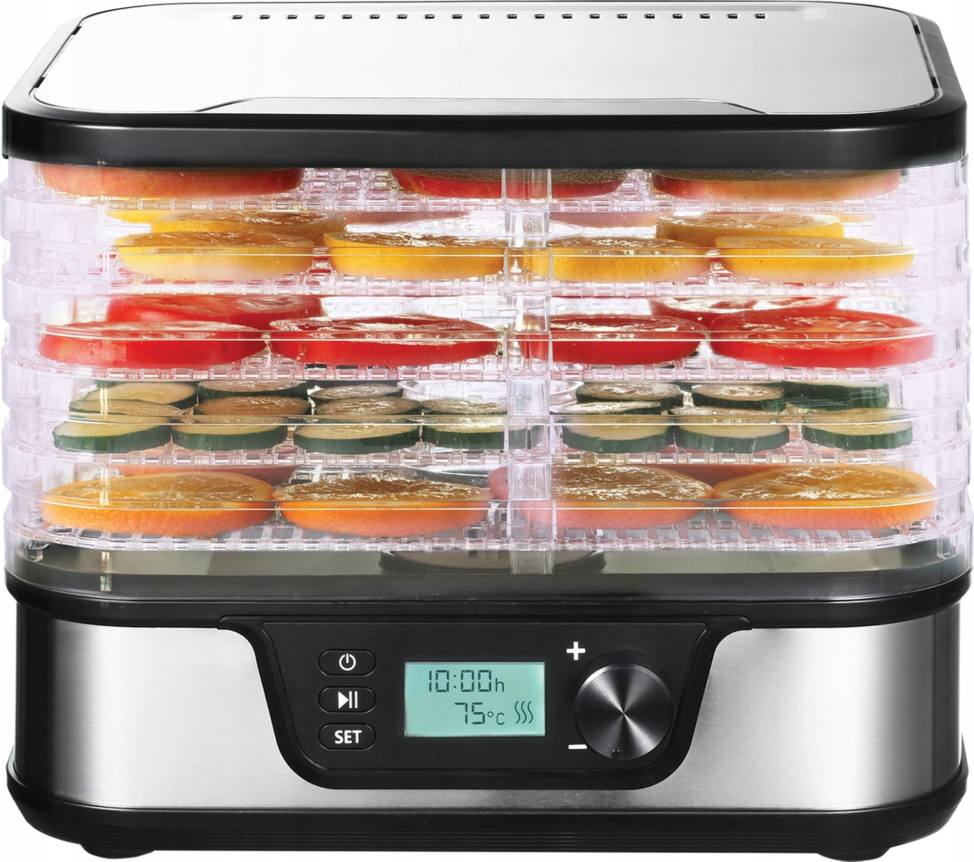 Suszarka LTC Suszarka do grzybów, warzyw, owoców, mięsa LTC metalowa 5 tacek z wyświetlaczem 380W