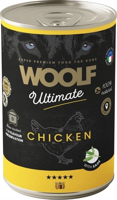 WOOLF PIES PUSZKA 400g ULTIMATE CAN CHICKEN&SEGE /6
