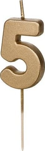 Świeczka urodz.Cyferka 5 4,5cm złoty 32347