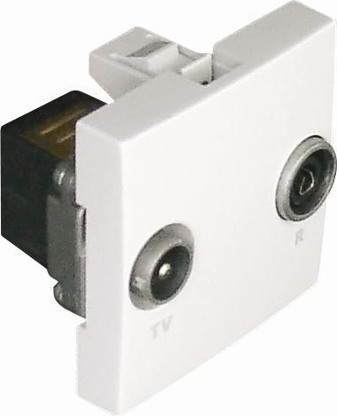 Efapel EFAPEL QUADRO45 GNIAZDO ANTENOWE KOŃCOWE BIAŁY MAT 45533 KWBM