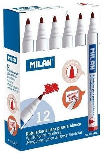 Marker do tablic okrągły czerwony (12 szt) MILAN