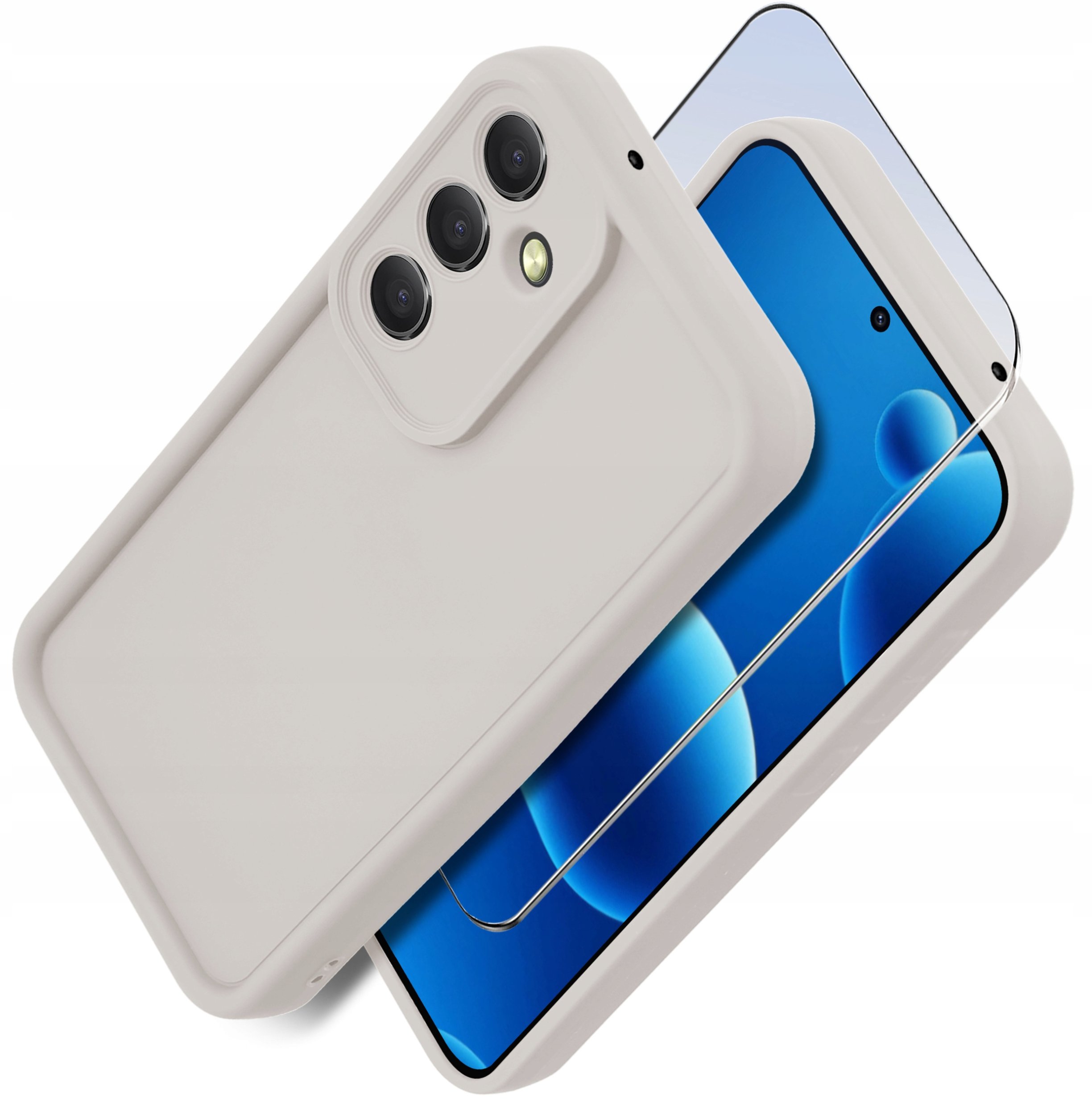 Etui do Samsung M55 5G silikonowe MATOWE + Szkło ochronne na ekran