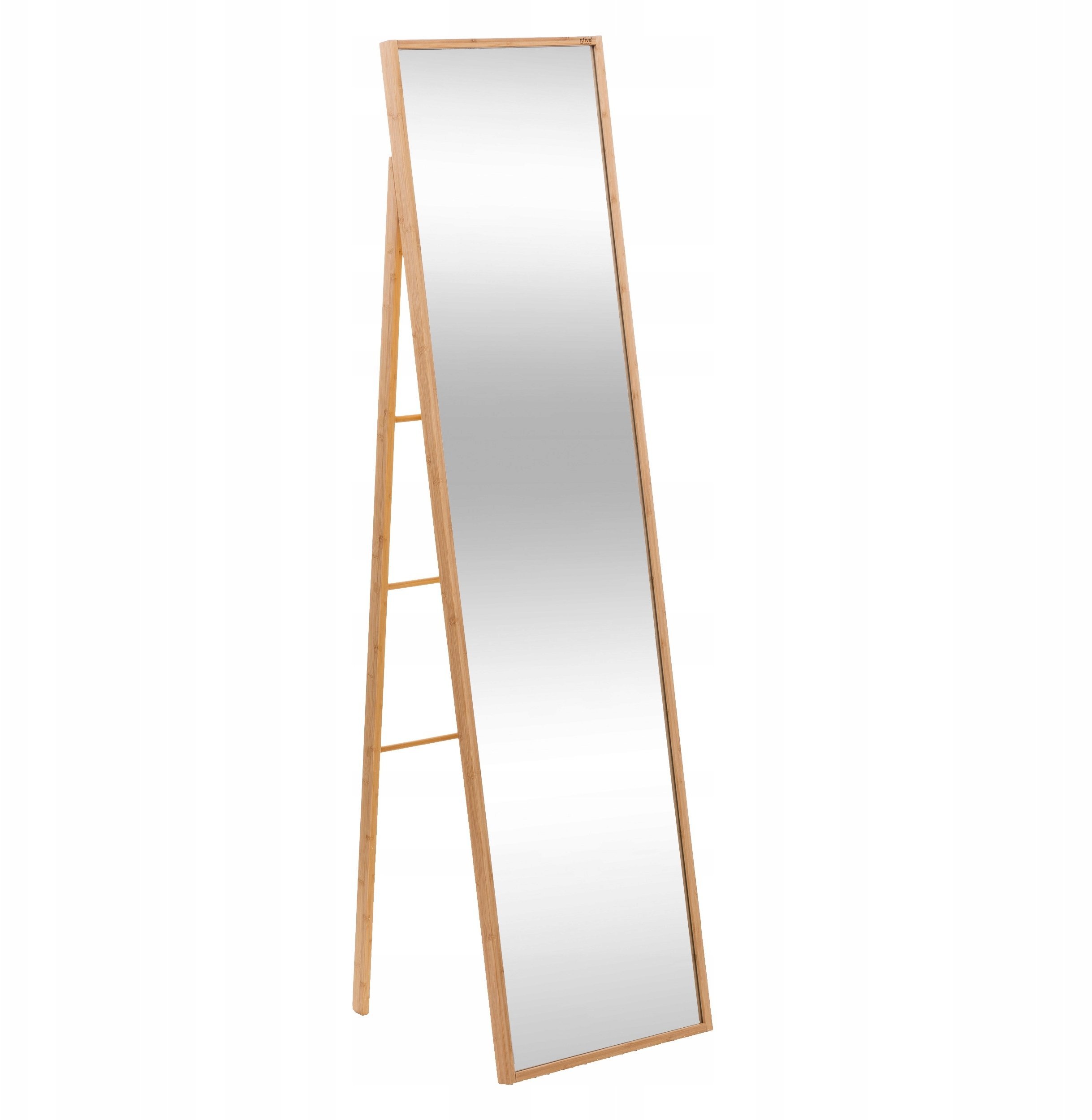 Duże lustro stojące w bambusowej ramie, 41 x 160 cm