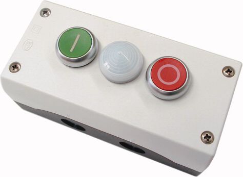 Eaton Kaseta sterownicza 3-otworowa START/STOP/lampka biała 2Z 2R szara IP67 M22-I3-M2 (216533)