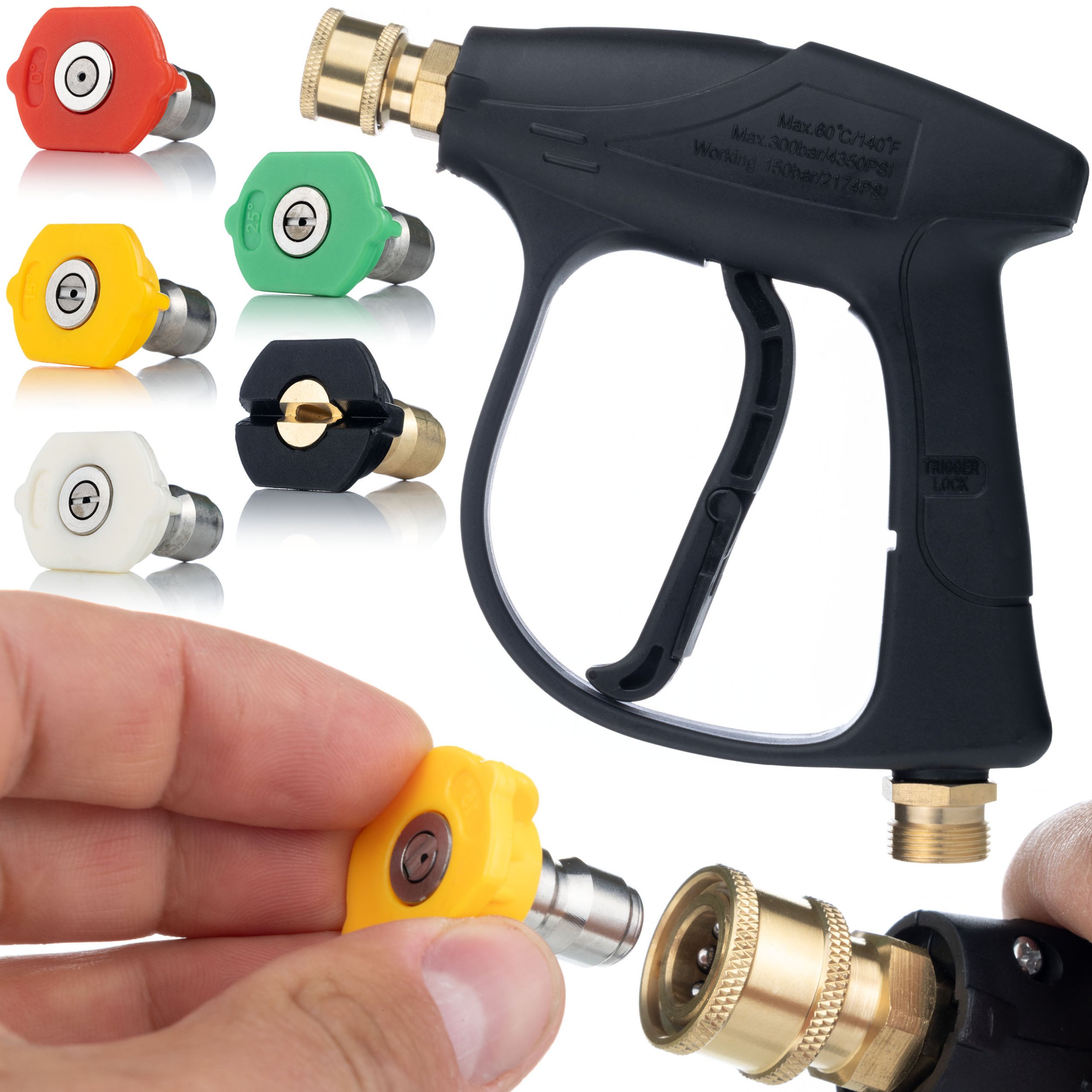 ZESTAW PISTOLET DO MYJKI CIŚNIENIOWEJ KARCHER 4350PSI 22MM 5X DYSZA