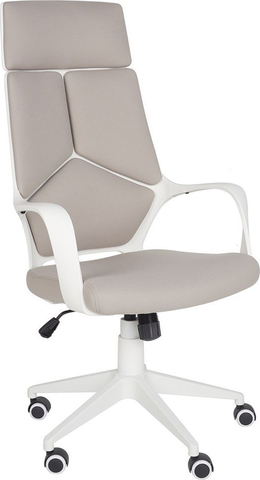 Krzesło biurowe Beliani Krzesło biurowe regulowane beżowoszare z białym DELIGHT