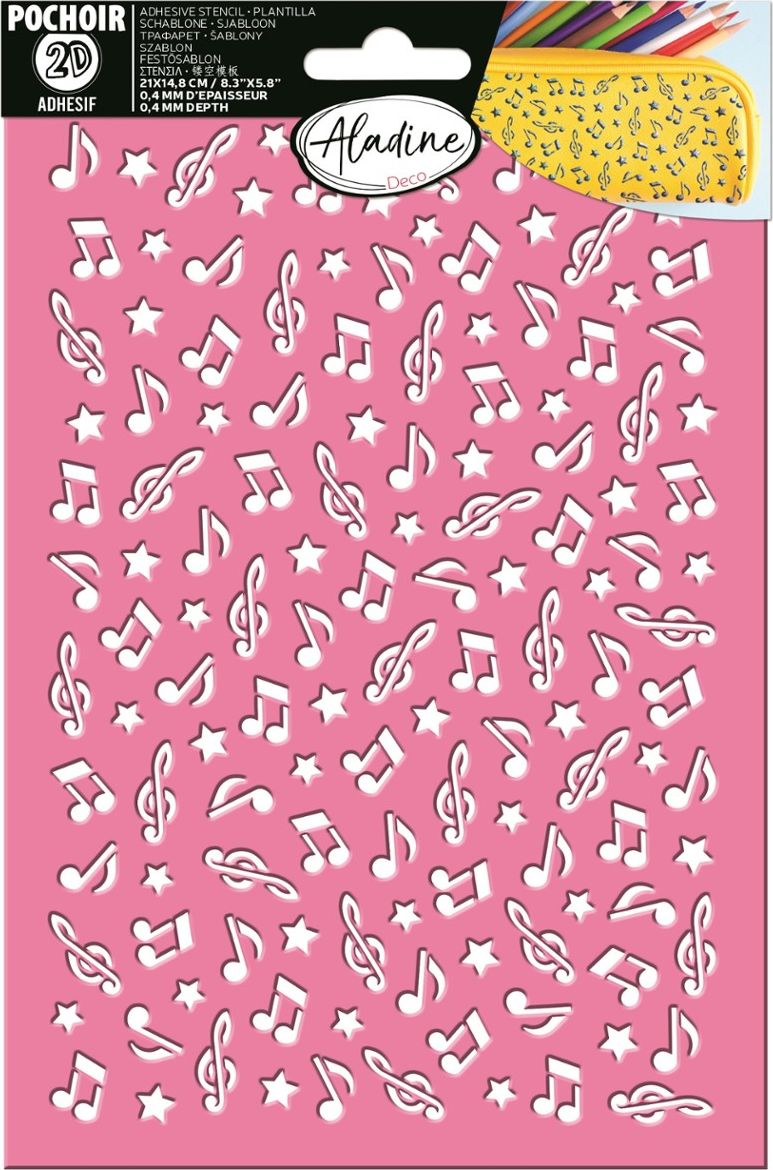 Aladine Szablon samoprzylepny 3D Nuty