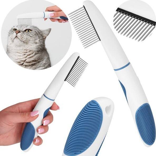 Springos Grzebień do siersci psa i kota zgrzebło do czesania 20 cm stal nierdzewna UNIWERSALNY