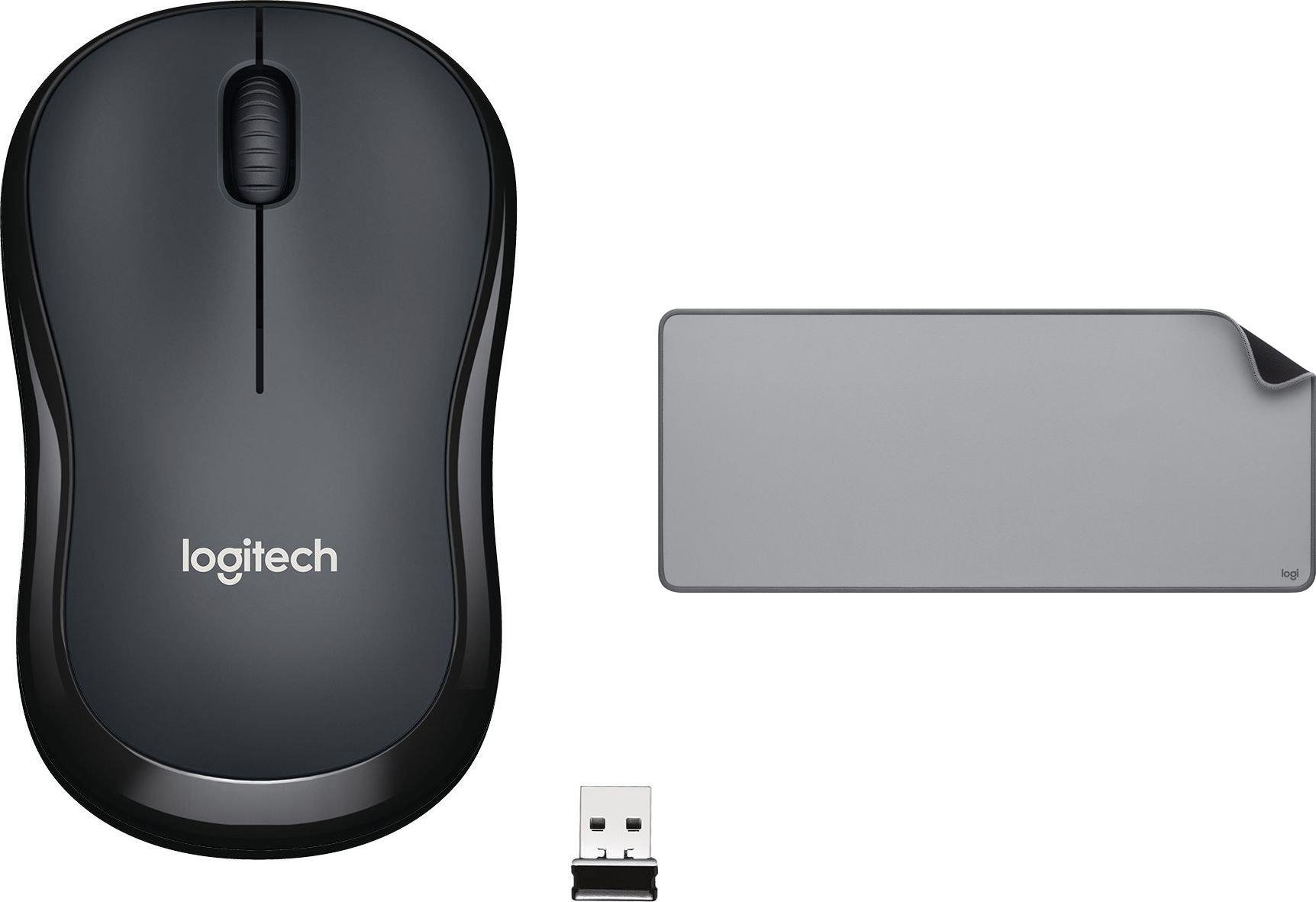 Mysz Logitech M220 Silent (910-004878) + Studio Series - MID GREY (956-000052)