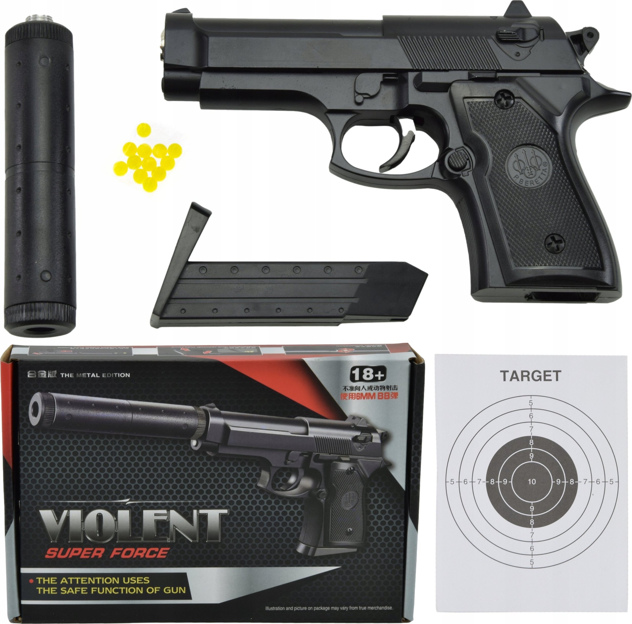 Skleplolki BROŃ ASG PISTOLET NA KULKI TŁUMIK REPLIKA KARABIN