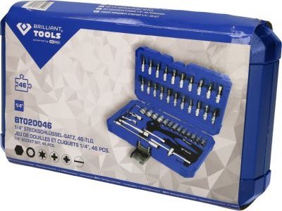 Zestaw narzędzi KS Tools Galvučių komplektas 1/4", 46 vnt., Brilliant Tools