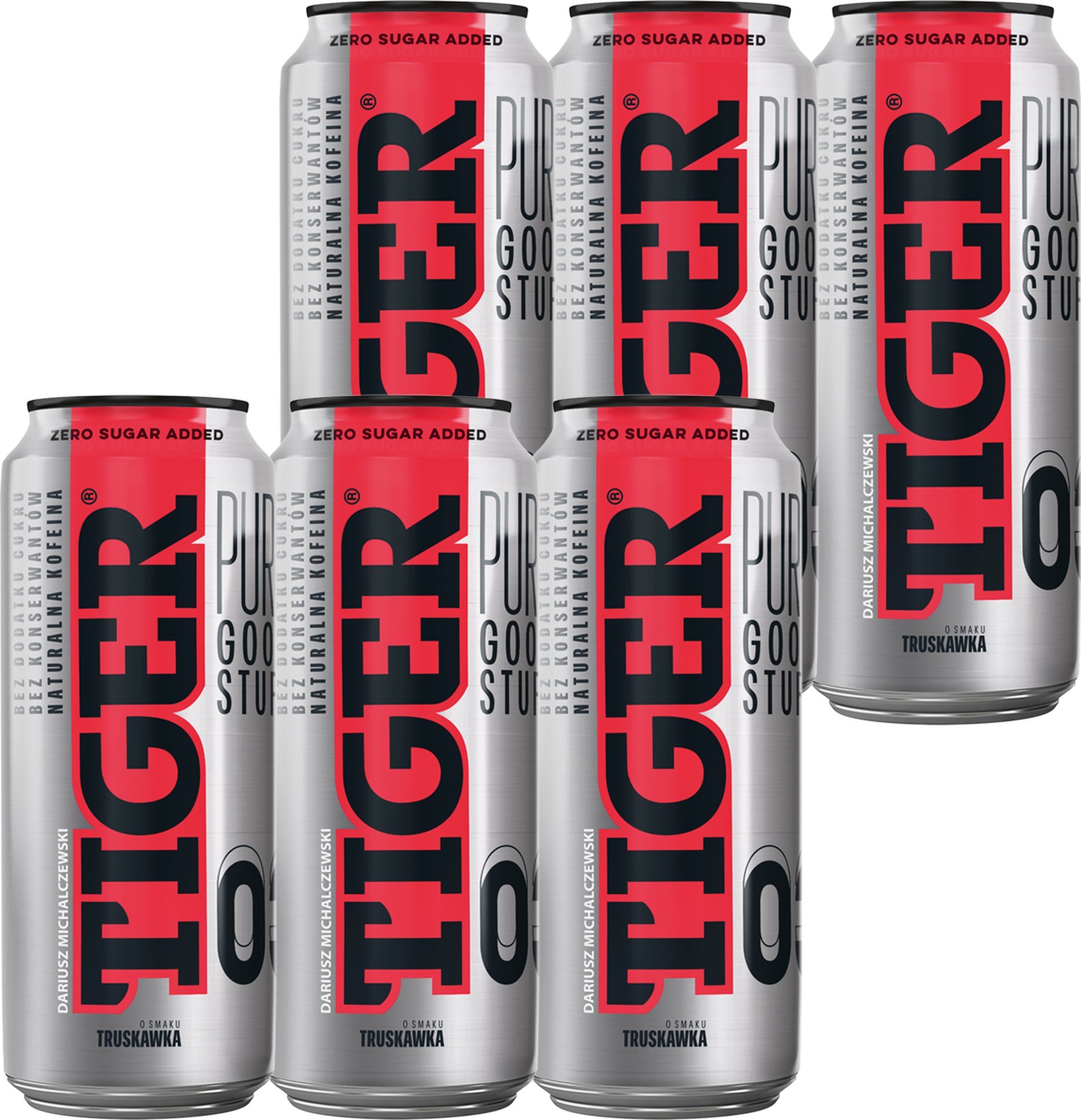 Tiger Tiger Gazowany napój owocowy o smaku truskawka 500 ml x 6 sztuk