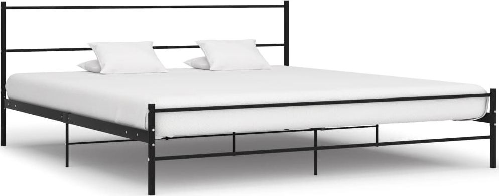 vidaXL Rama łóżka, czarna, metalowa, 180 x 200 cm