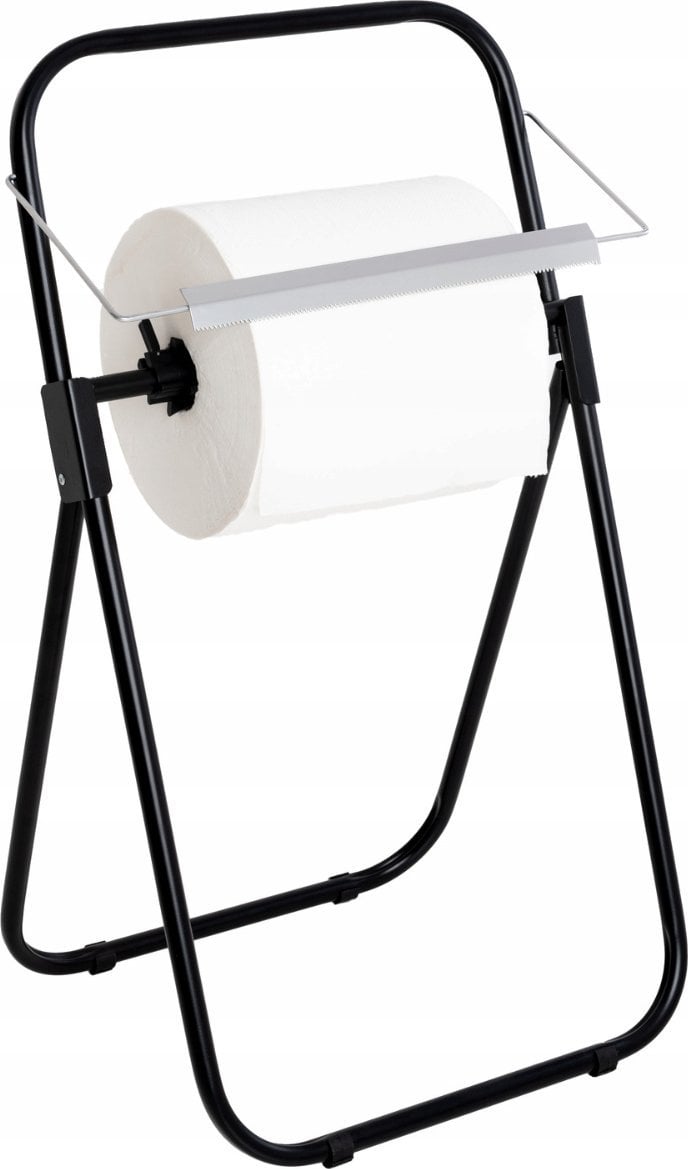 Aglo3 - Przenośny stojak/dozownik do czyściw w roli, stalowy - Czarny