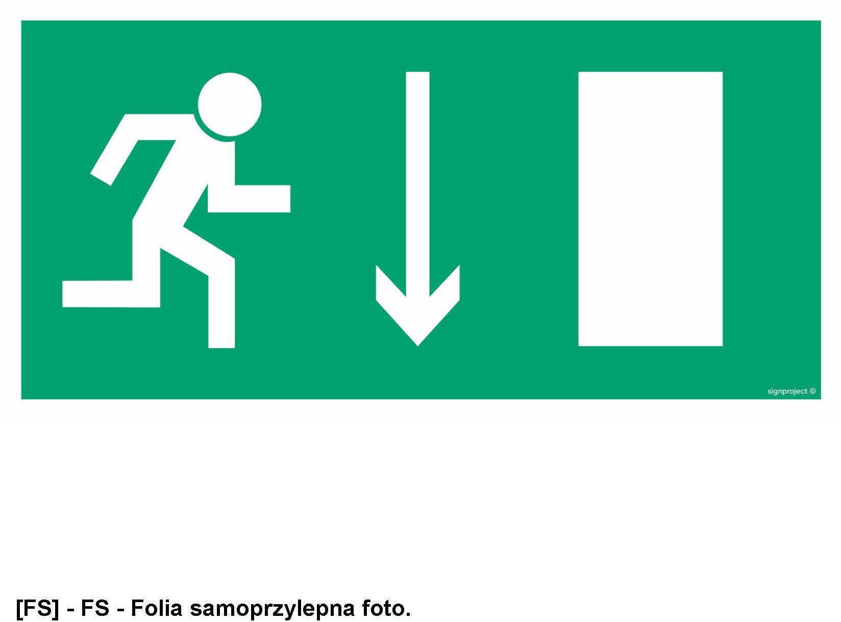 AC011 - Wyjście ewakuacyjne w prawo w dół 400x200