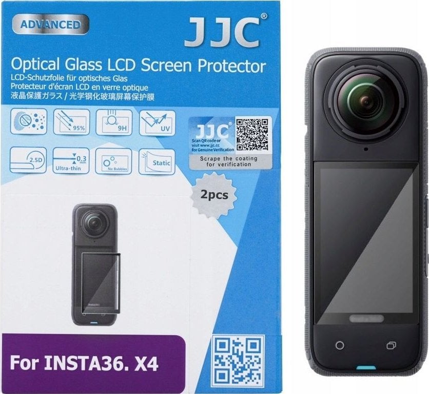 JJC 2x Szkło Hartowane Osłona 9h Na Ekran Lcd Do Inst 360 X 4 Insta360 X4 / Jjc /gsp-x4k2 / 11218