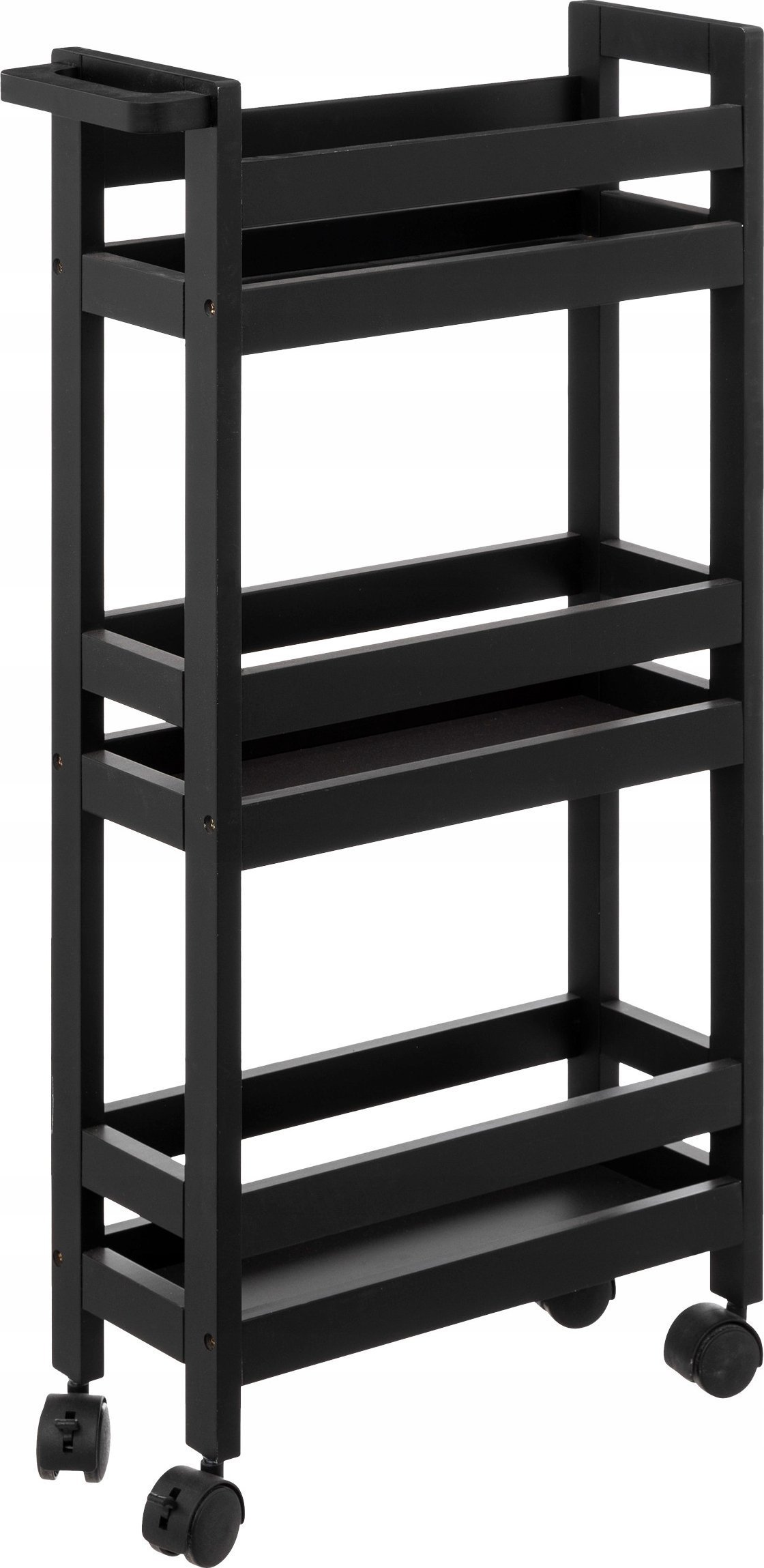 5five Bardzo wąski regał łazienkowy na kółkach, 3 półki, szer. 15 cm