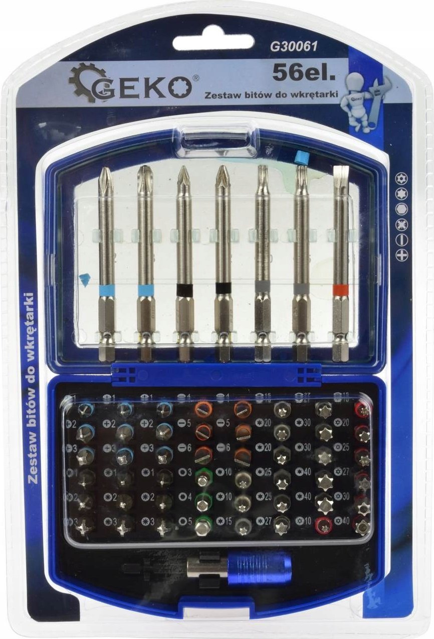 Geko Zestaw bitów do wkrętarki 56el. CRV (24)