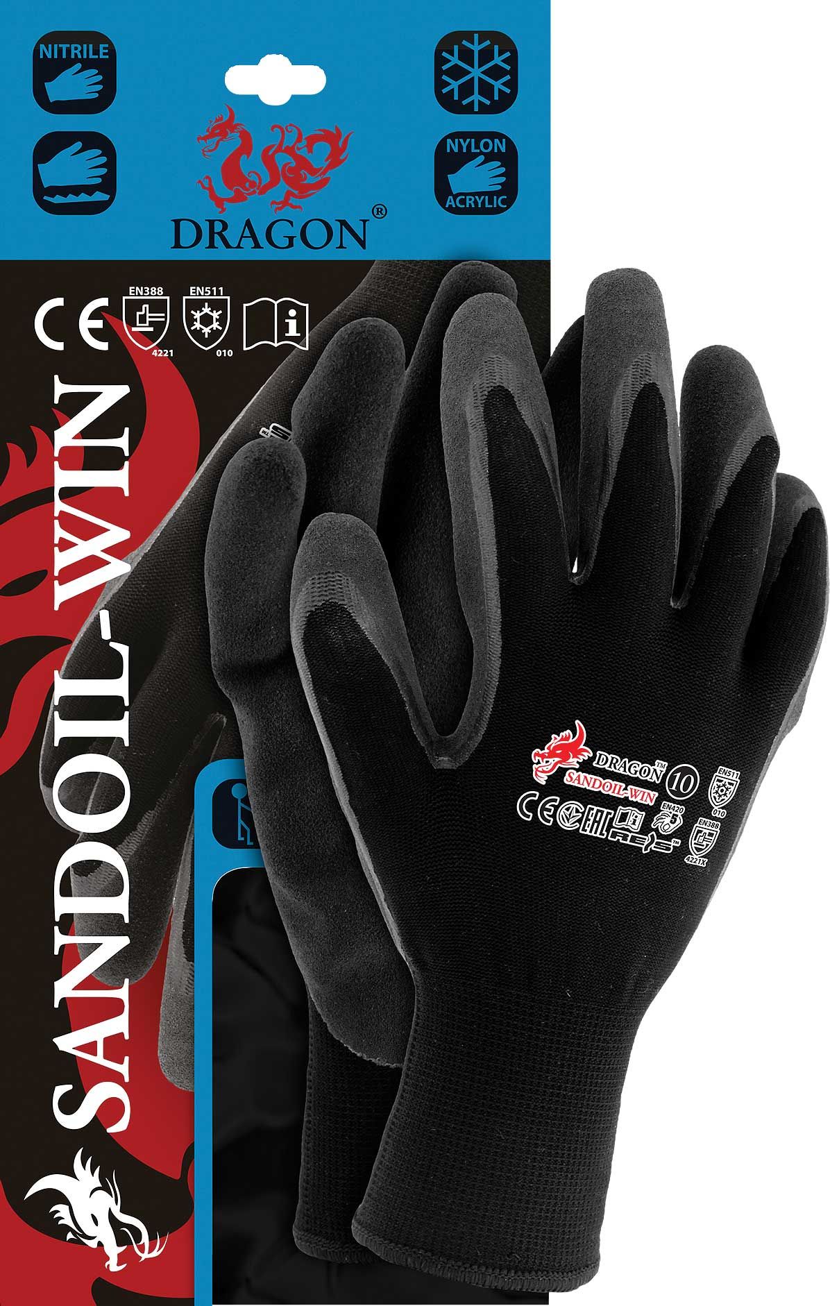 Reis Sandoil-Win Rękawice Robocze Zimowe Nitrylowe 9 L