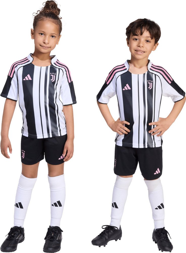Adidas Komplet dla dzieci Juventus 25/26 Home biało-czarny JN5220 110cm