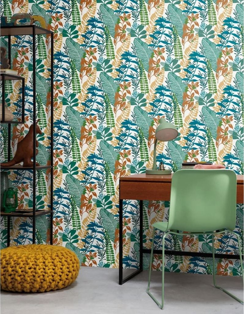 Good Vibes Good Vibes Tapeta Big Leaves, niebiesko-zielona