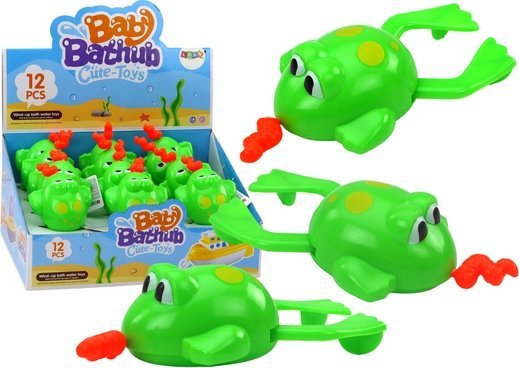 LeanToys Zabawka Do Kąpieli Nakręcana Pływająca Żaba Zielona