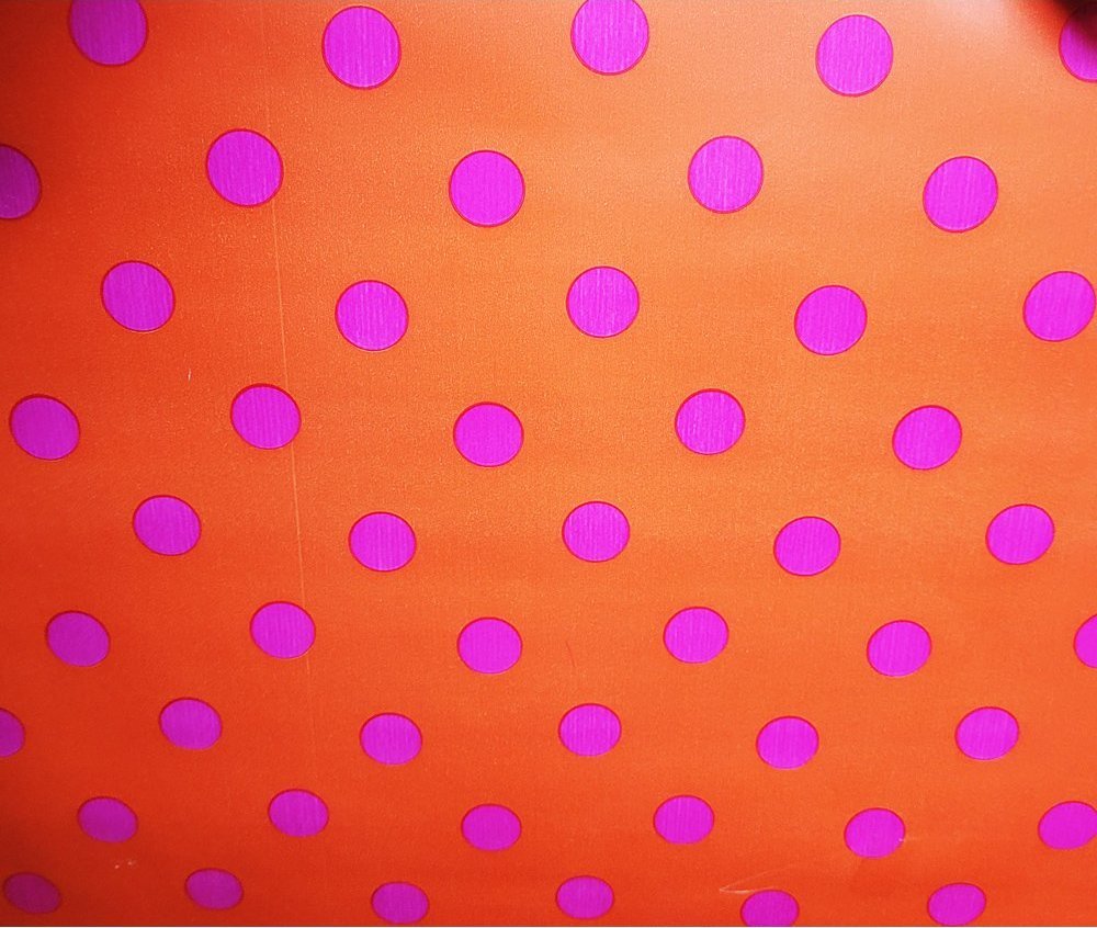 Fastima Papier pomarańcz kropki do prezentów 57cmx25m 25m58