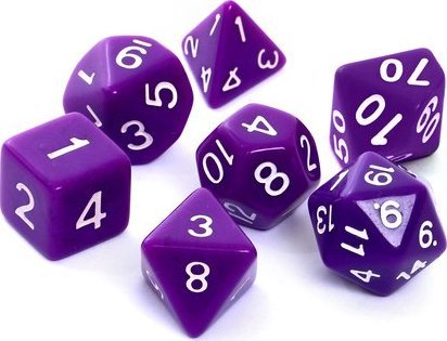 Rebel Komplet kości REBEL RPG - Matowe - Fioletowe