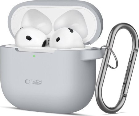 Tech-Protect TECH-PROTECT SILICONE HOOK APPLE AIRPODS 4 CRAYON GREY