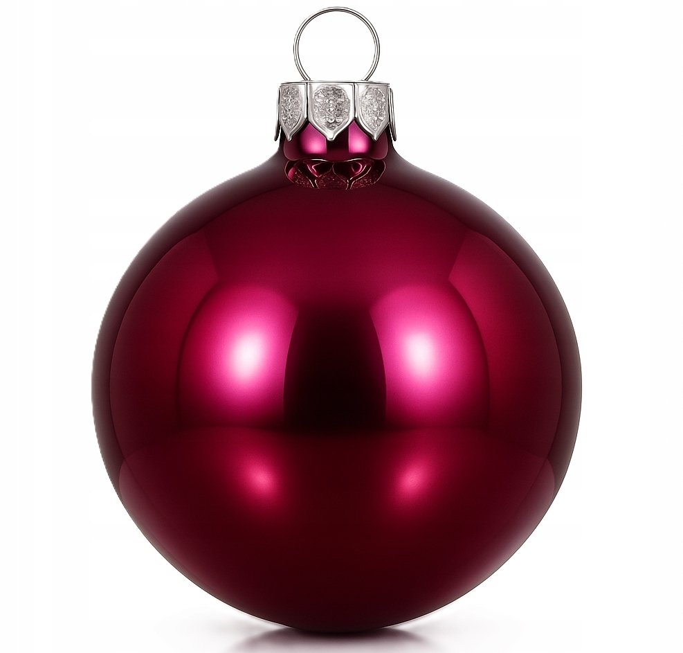 Bombka choinkowa szklana gładka czerwona bordowa duża 10cm 1szt