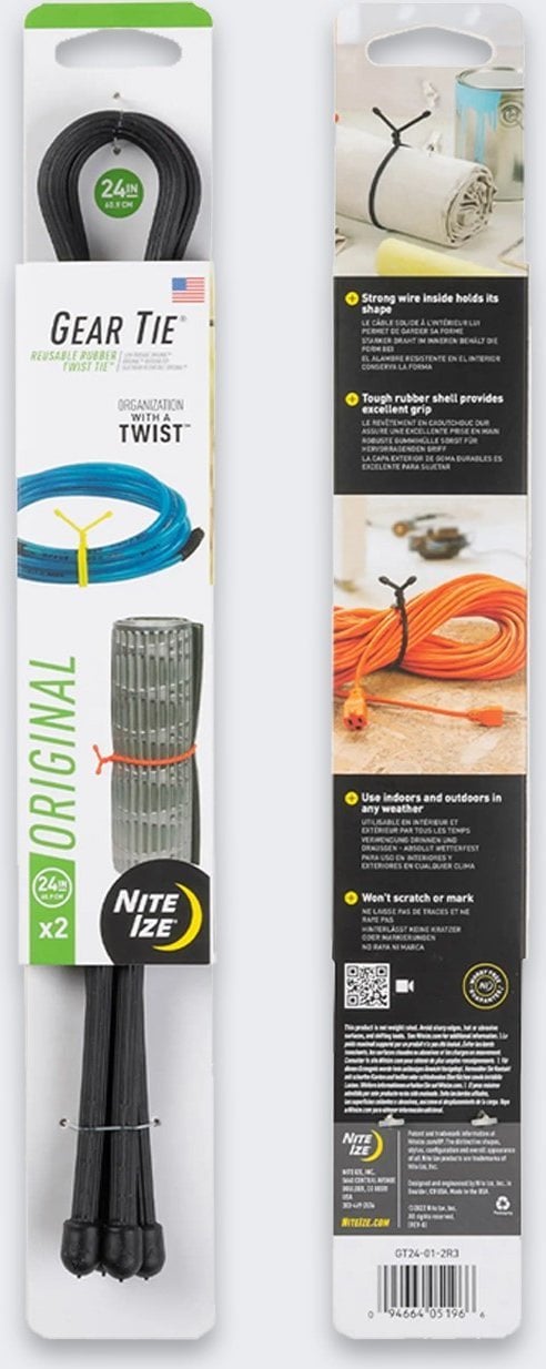 Organizer Nite Ize Elastyczna Opaska Nite Ize Gear Tie 6 2Pack Black