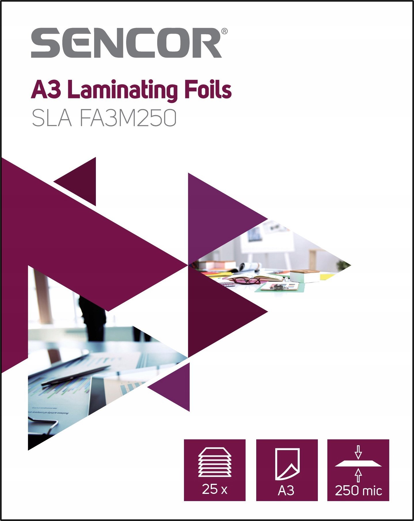 Sencor Folia do laminowania A3 25 szt. Sencor SLA FA3M250